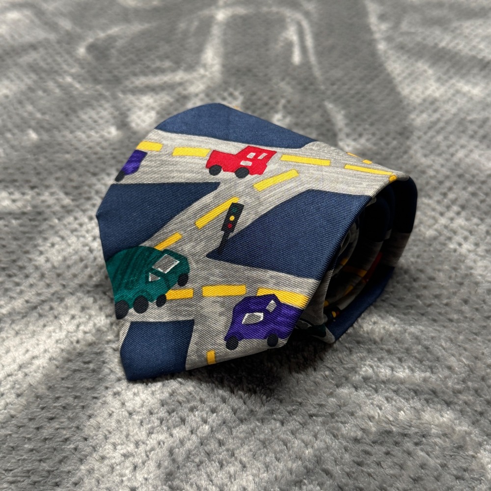 Save the Children Busy City Silk Tie‎ Josh Age 8 Cars Transportation USA